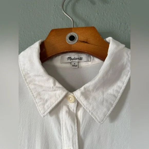 MADEWELL Lusterweave Hartfield Cropped Tencel Button Down Shirt | Womens S - Picture 3 of 12
